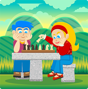 Děti hrající šachy